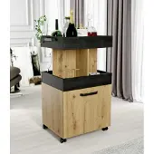 Forte Barschrank "Homebar", schwarz (artisan eiche, schwarz eiche), B:50,2cm H:88,2cm T:41,1cm, FSC-zertifizierter Holzwerkstoff, Schränke, Barschrank, Höhe ca. 88 cm