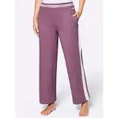 Feel Good Wellnesshose , Damen, Gr. 56/58, Normalgrößen, lila (violett, weiß), 50% Baumwolle, 50% Polyester, unifarben, Hosen Wellnesshose