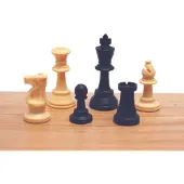 HOT Games Schachspiel Kunststoff Staunton 93mm im Holzkasten weiß schwarz