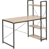 Kondela Schreibtisch mit Veina-Regal - eiche / schwarz