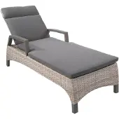 Lesli Living Gartenliege Sonnenliege PRATO MOUNTAIN inkl Auflage - Taupe 70x197x36 cm