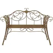 vidaXL Gartenbank 2-Sitzanzahl 130 x 47 x 90 cm Stahl Antikbraun