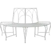 vidaXL Baumbank 4-Sitzanzahl 160 x 80 x 89 cm Stahl Antik Weiß