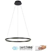 JUST LIGHT LED-Pendelleuchte Ritus, Ø 58,5cm, anthrazit