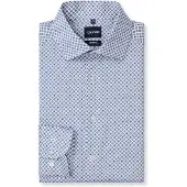 Olymp Langarmhemd "Luxor", Herren, Gr. 44, N-Gr, blau (weiß), Web, Obermaterial: 100% Baumwolle, tailliert normal, 2-Knopf-Manschette, Hemden Langarmhemd, Businesshemd, Global-Kentkragen, Modern Fit