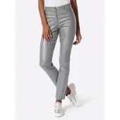 Création L 5-Pocket-Hose , Damen, Gr. 21, Kurzgrößen, silber (steingrau), 77% Viskose, 20% Polyamid, 3% Elasthan, unifarben, Hosen 5-Pocket-Hose