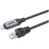 UNITEK Kabel USB USB-C - RJ-45 2 m Czarno-srebrny (C18148AGY01-2M)