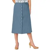 Witt Weiden Jeansrock WITT "Rock Sommerrock in langer, ausgestellter Form", Damen, Gr. 52, blau (blau, bleached), Denim/Jeans, , Modisch, Röcke Jeansrock
