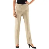 Come on Bügelfaltenhose , Damen, Gr. 50, Normalgrößen, beige (sand), 65% Polyester, 32% Viskose, 3% Elasthan, meliert, unifarben, lang, Hosen Bügelfaltenhose