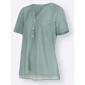 Inspirationen Schlupfbluse , Damen, Gr. 52, grün (kalkmint, graphit, bedruckt), 100% Viskose, bedruckt, gemustert, mehrfarbig, Rundhals, Blusen Schlupfbluse