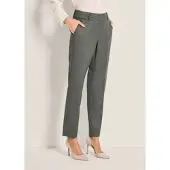 MADELEINE Bügelfaltenhose mit Formbund in grau / melange | Gr.: 19