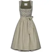 Nübler Dirndl NÜBLER "Dirndl midi Gudrun", Damen, Gr. 44, EURO, grün (oliv), Obermaterial: 100% Baumwolle CO., Kleider Dirndl