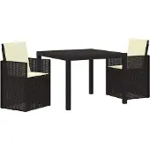 Syfax Garten Essgruppe mit Kissen 3 pcs Anthrazit und Creme PP
