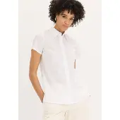 Bonprix Kurzarmbluse Regular Fit, eleganter Stil, Hemdblusenkragen