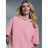 Trigema Kapuzensweatshirt "Kurzarm Hoodie", Damen, Gr. M, lila (lilie), Sweatware, 50% Baumwolle, 50% Polyester, Basic, ohne Ausschnitt, Sweatshirts Kapuzensweatshirt