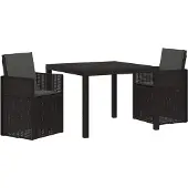 Syfax Garten Essgruppe mit Kissen 3 pcs Anthrazit PP