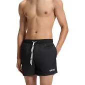 HUGO Badehose "Haiti", Herren, Gr. XL (54), N-Gr, schwarz, Microfaser, Obermaterial: 100% Polyacryl, Badehosen Badehose, mit Markenschriftzug auf der Kordel