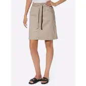 HEINE Jeansrock , Damen, Gr. 46, beige, 98% Baumwolle, 2% Elasthan, unifarben, kurz, Röcke Jeansrock