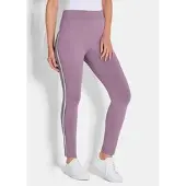 Goldner 2-in-1-Hose "Zweierpack Leggings mit schmalem Bein", Damen, Gr. 44, N-Gr, rosa (altrosé, schwarz), Obermaterial: 95% Baumwolle CO. 5% Elasthan EL., Hosen 2-in-1-Hose, Seitliche Streifen