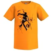 Kidsworld T-Shirt "FOOTBALL", Jungen, Gr. 164/170, orange, Single Jersey, Obermaterial: 100% Baumwolle, bedruckt, Basic, Rundhals, Shirts T-Shirt, cooler Fußballer-Print