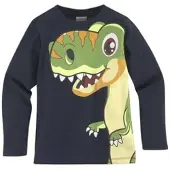 Kidsworld Langarmshirt "CURIOUS DINO" Langarm, Basic-Passform, peppiger Druck