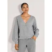 MADELEINE Strickjacke "Cardigan Elegante Strickjacke mit Ajour-Muster" Ballonärmel