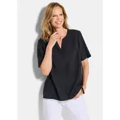 Goldner Blusenshirt mit feiner Streifenstruktur in schwarz | Gr.: 42
