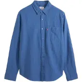 Levi's Jeanshemd "SUNSET 1 POCKET STANDARD", Herren, Gr. M, N-Gr, blau (sunshine blau cotton linen), Web, Obermaterial: 43% Leinen, 34% Viskose, 23% Baumwolle, Hemden Jeanshemd