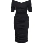 Object Schulterfreies Gerafftes Kleid