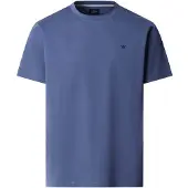 Hackett London für Herren. HM5000128 Logo T-Shirt blau (L), Lässig, Baumwolle, Kurzarm
