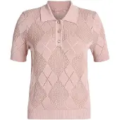 GUESS für Damen. W6YR17Z0958 Pullover aus rosa Wollmischung (L), Lässig, Polyamid, Kurzarm