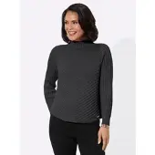 Casual Looks Stehkragenpullover "Stehkragen-Pullover", Damen, Gr. 38, grau (graphit, meliert), 100% Baumwolle, unifarben, Pullover Stehkragenpullover