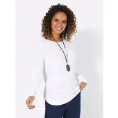 Casual Looks Strickpullover "Pullover", Damen, Gr. 40, beige (ecru), 65% Polyester, 35% Baumwolle, unifarben, Pullover Strickpullover
