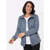 Witt Weiden Strickfleece-Jacke in bleu-meliert | Gr.: 54