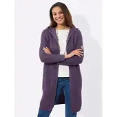 Witt Strickjacke "Strickmantel Strickmantel in offener Form", Damen, Gr. 42, lila (feige), Strick, , Sportlich, Strickjacken Strickjacke