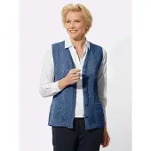 Classic Dog Strickweste CLASSIC, Damen, Gr. 46, blau (jeansblau), 100% Polyacryl, unifarben, Westen Strickweste