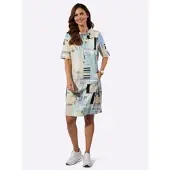 Inspirationen WITT WEIDEN Shirtkleid in bleu-sand-bedruckt | Gr.: 44