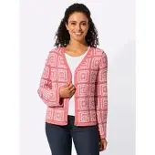 Witt Weiden Strickjacke in flamingo-weiß | Gr.: 48