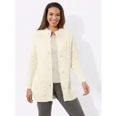 Inspirationen Longstrickjacke , Damen, Gr. 52, champagner, 50% Baumwolle, 50% Polyacryl, unifarben, Strickjacken Longstrickjacke