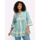 Sheego by Joe Browns Tunika in kalkmint-hummer-gemustert | Gr.: 58