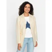 Witt Blusenblazer "Blazer Blazer in offener Form", Damen, Gr. 48, champagner, Web, Stoff, , Modisch, Blazer Blusenblazer