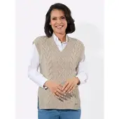 Casual Looks Pullunder "Pullunder", Damen, Gr. 50, sand, meliert, 70% Polyacryl, 30% Wolle, meliert, Pullover Pullunder