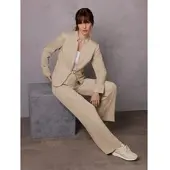Création L Lyocell-Leinen-Blazer in beige | Gr.: 38
