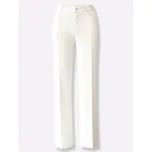 Création L Bequeme Jeans , Damen, Gr. 21, Kurzgrößen, weiß (ecru), 98% Baumwolle, 2% Elasthan, unifarben, lang, Jeans Bequeme Jeans