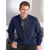 Witt Strickjacke "Strickjacke Strickjacke", Herren, Gr. 62, blau (marine), Basic, Rundhals, Strickjacken Strickjacke