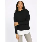 HEINE 2-in-1-Pullover in schwarz | Gr.: 50