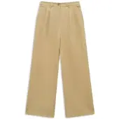 Bugatti 1100000002199 "Gerader Beinverlauf", Damen, Gr. 44, Normalgrößen, beige (130, moos), 55% Baumwolle, 42% Polyester, 3% Elasthan, unifarben, gerade, Hosen 1100000002199, mit doppelter Bundfalte