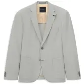 Bugatti Sakko "Jersey-Artikel", Herren, Gr. 52, grau (220, hellgrau), 65% Polyester, 24% Viskose, 8% Polyamid, 3% Elasthan, unifarben, regular fit, Sakkos Sakko, mit Stretch Funktion