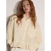 Apricot Klassische Bluse "Bluse" mit gestreiftem Rüschen-Saum