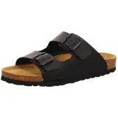 Longo G Herren Hausschuhe Pantolette 2 Riemer schwarz 43